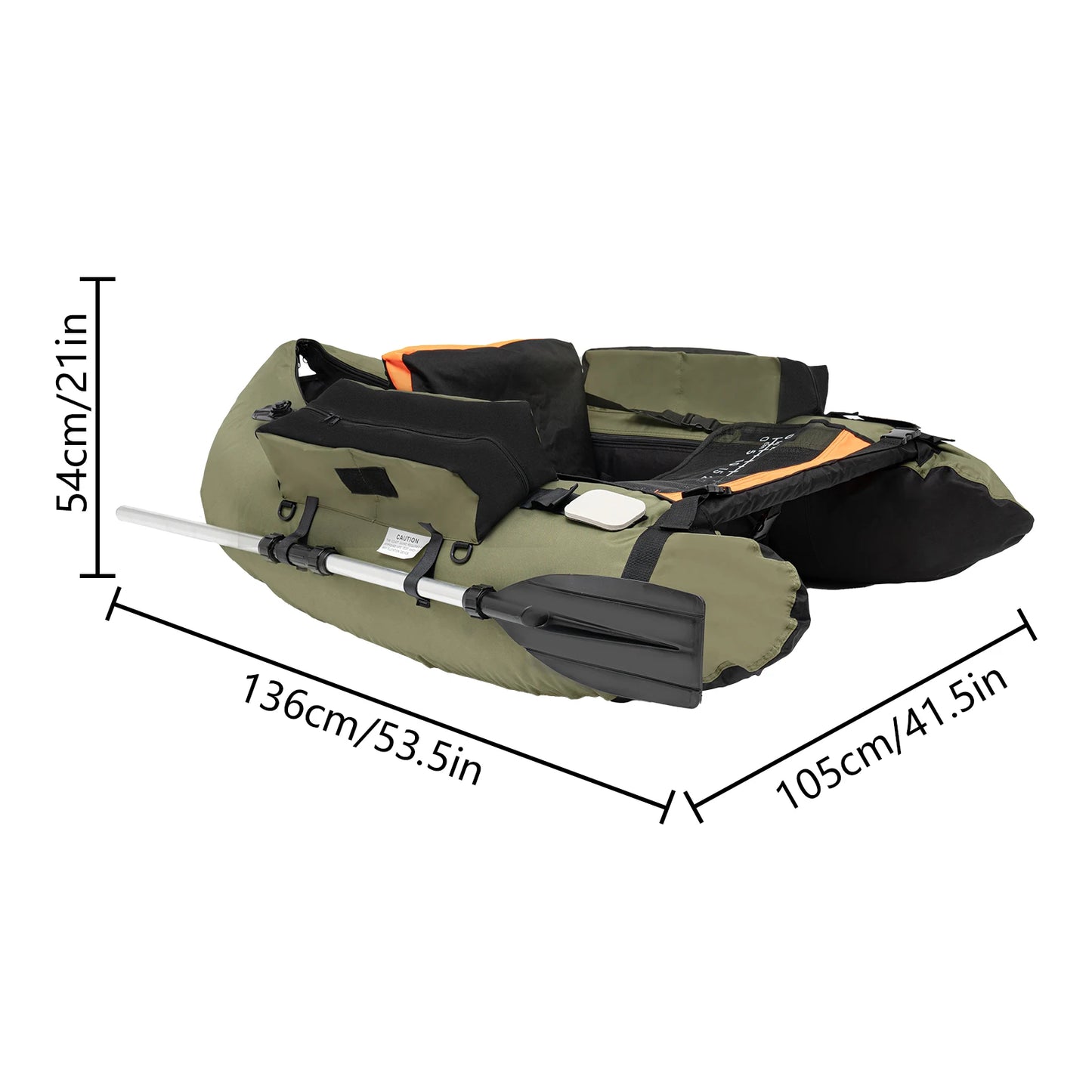 Inflatable Fishing Boat for Oceans Lakes Rivers, Portable Raft