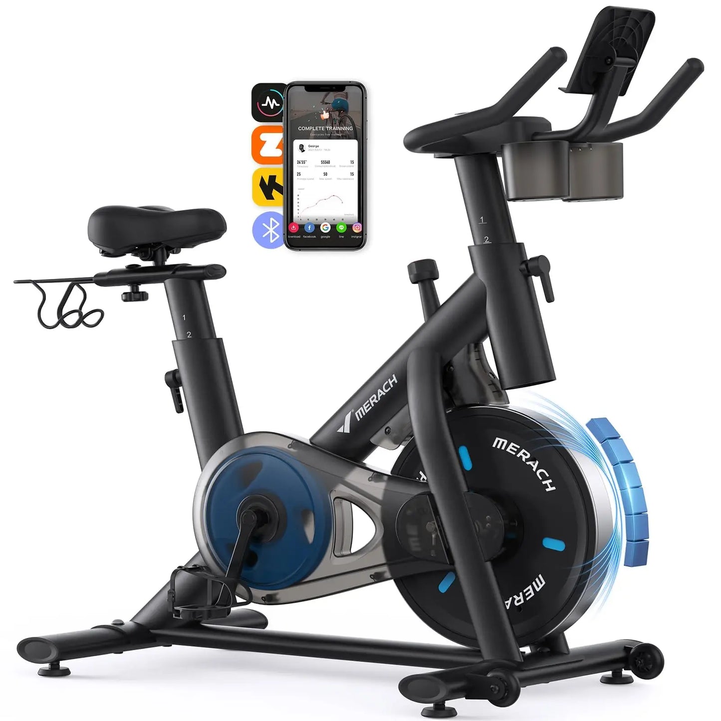 Merach Magnetic Indoor Exercise Bike With App Courses Low Noise