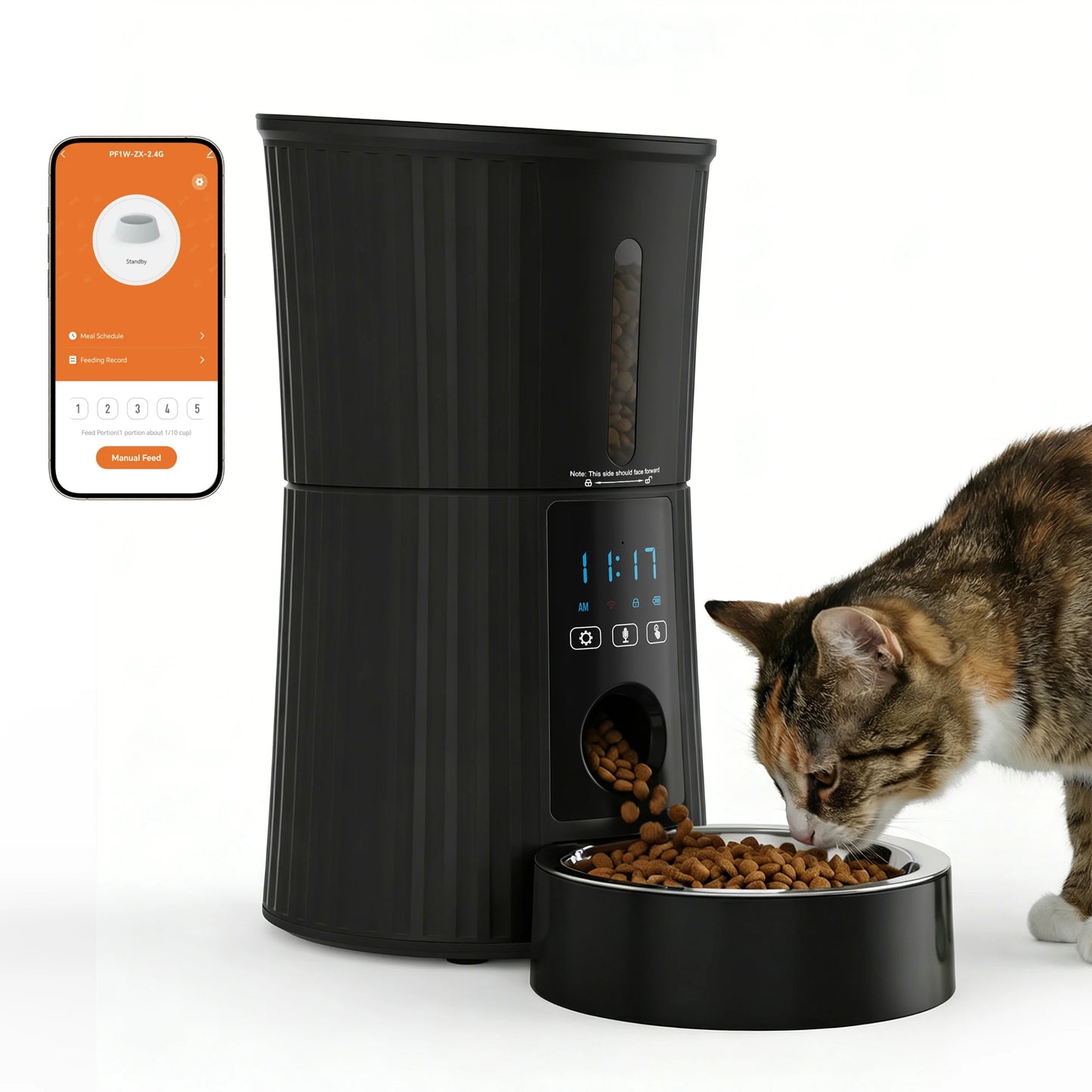 JHK Automatic Cat Feeder With WiFi App Control Dual Power
