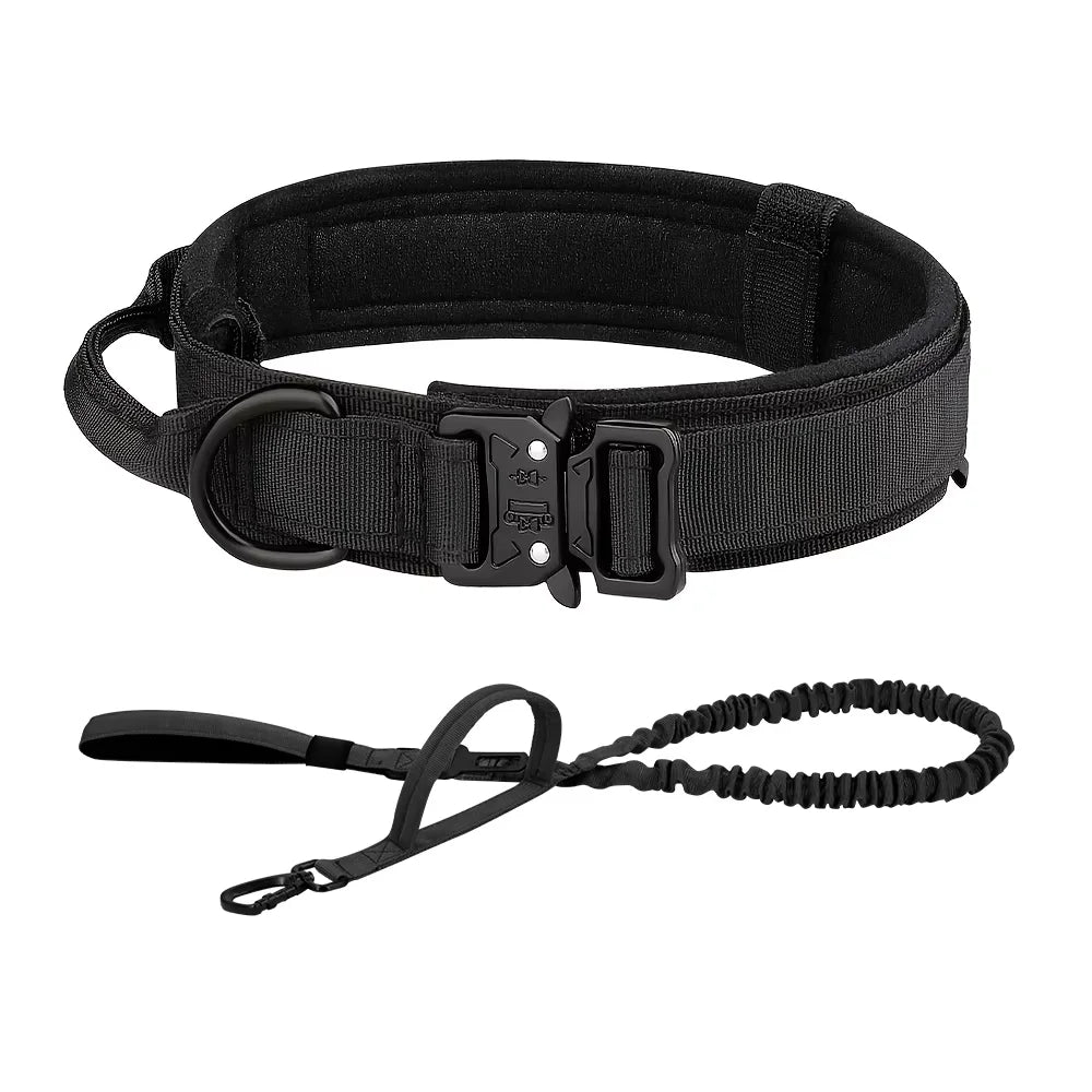 Adjustable Tactical Dog Training Collar And Leash Set With Handle