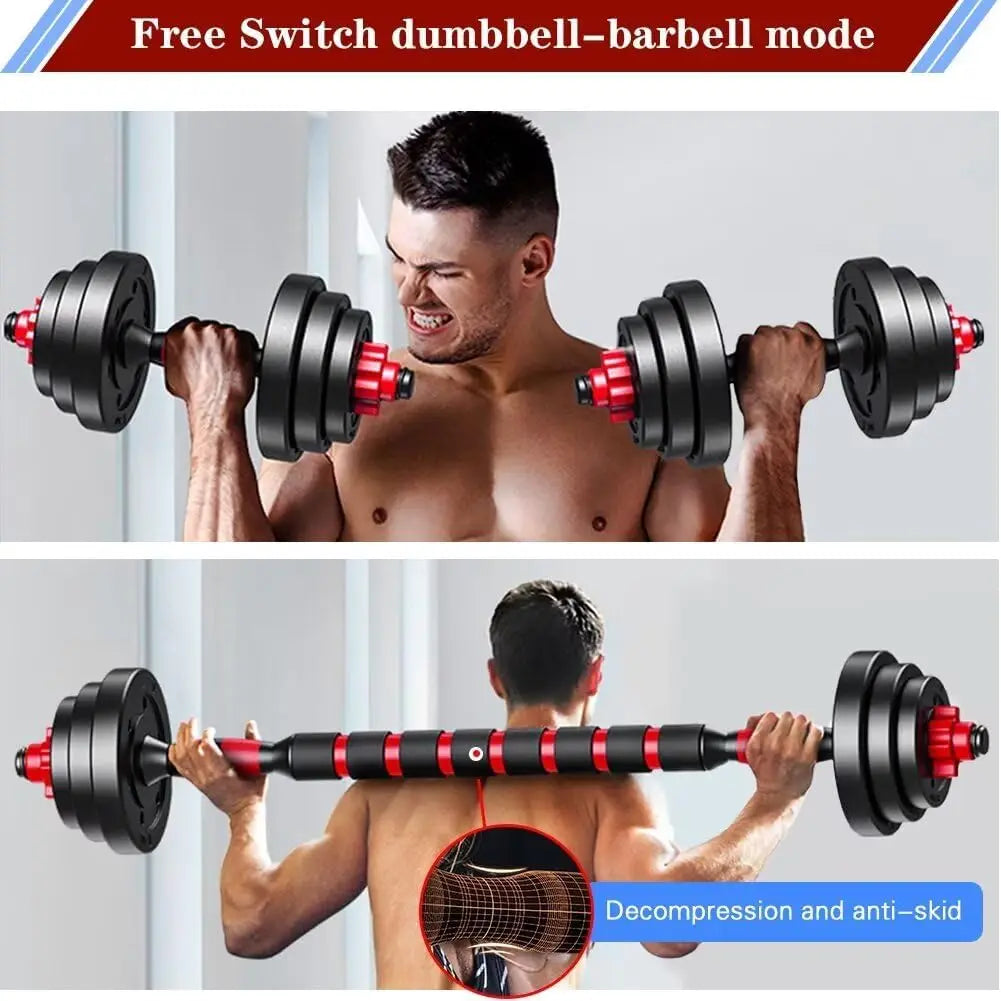 2 In 1 Adjustable Dumbbell Barbell Set For Home Exercise
