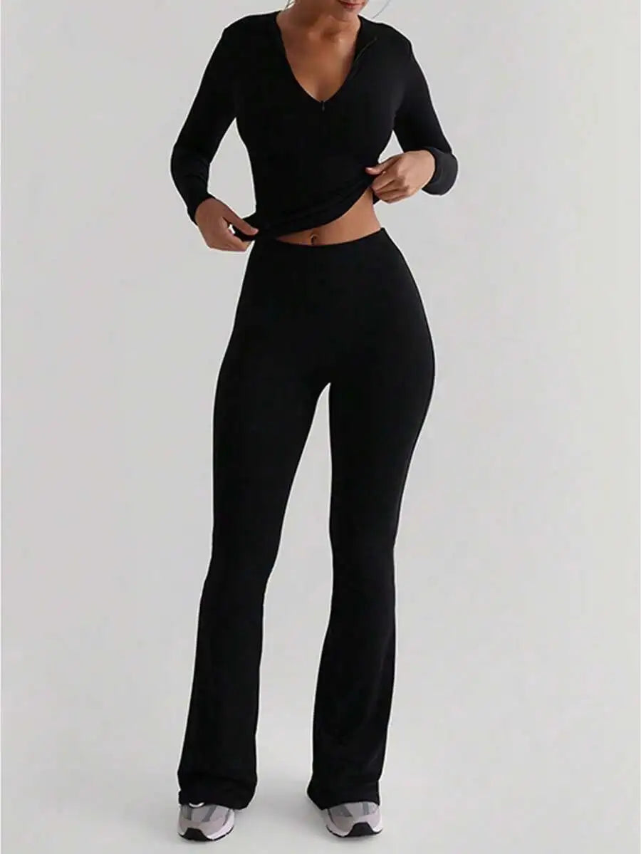 Women Flare Leggings High Waist Tummy Control Yoga Pants