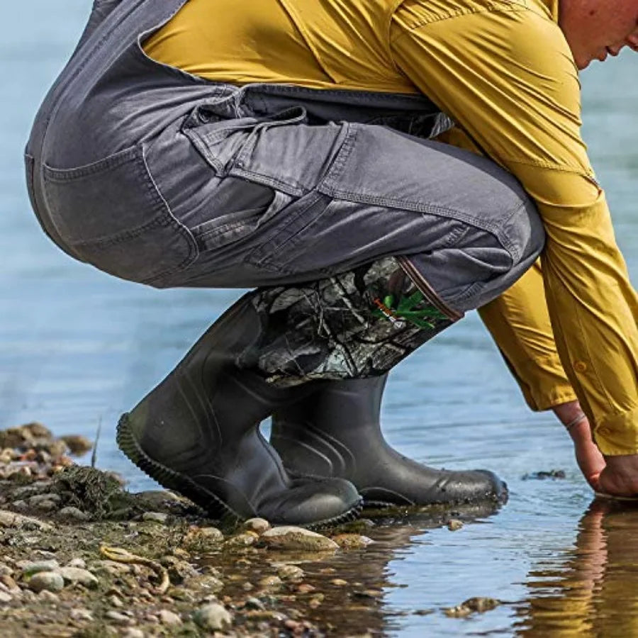Waterproof Neoprene Mens Rain Boots For Outdoor Mud Fishing Hunting