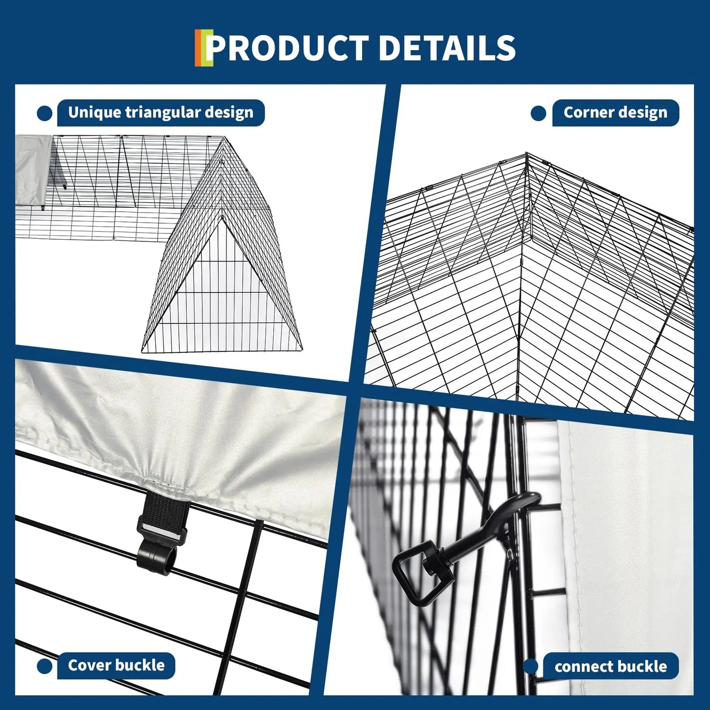 HiMISS Heavy Duty Chicken Run With Waterproof Cover For Yard