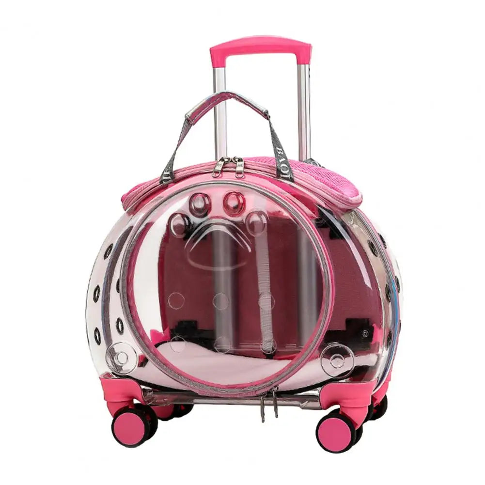 Pet Trolley Case With Ventilation Holes For Cats Silent Wheels