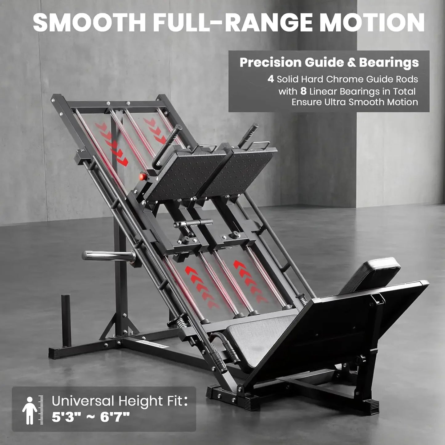 Three-In-One Leg Press Hack Squat Machine With Weight Storage