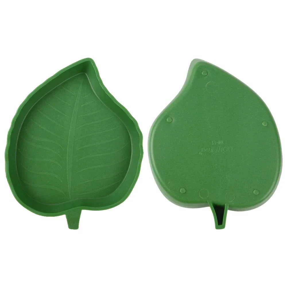 Leaf Shape Reptile Feeder Water Bowl For Turtle Lizard Hamster Pets