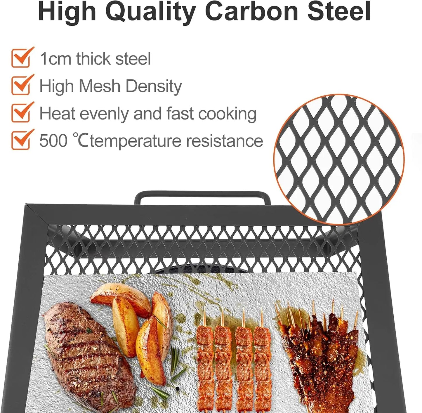 XIUWO Folding Campfire Grill With Legs And Carry Bag