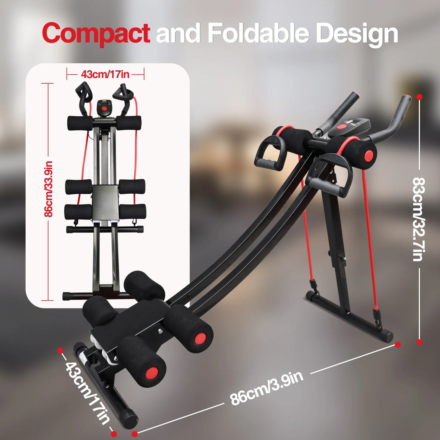 AB Machine Abdominal Trainer With Foldable LCD Display
