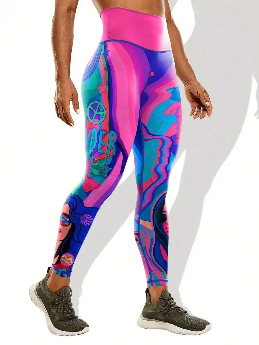 Women's High-Waisted Butt-Lifting Printed Yoga Leggings For Fitness