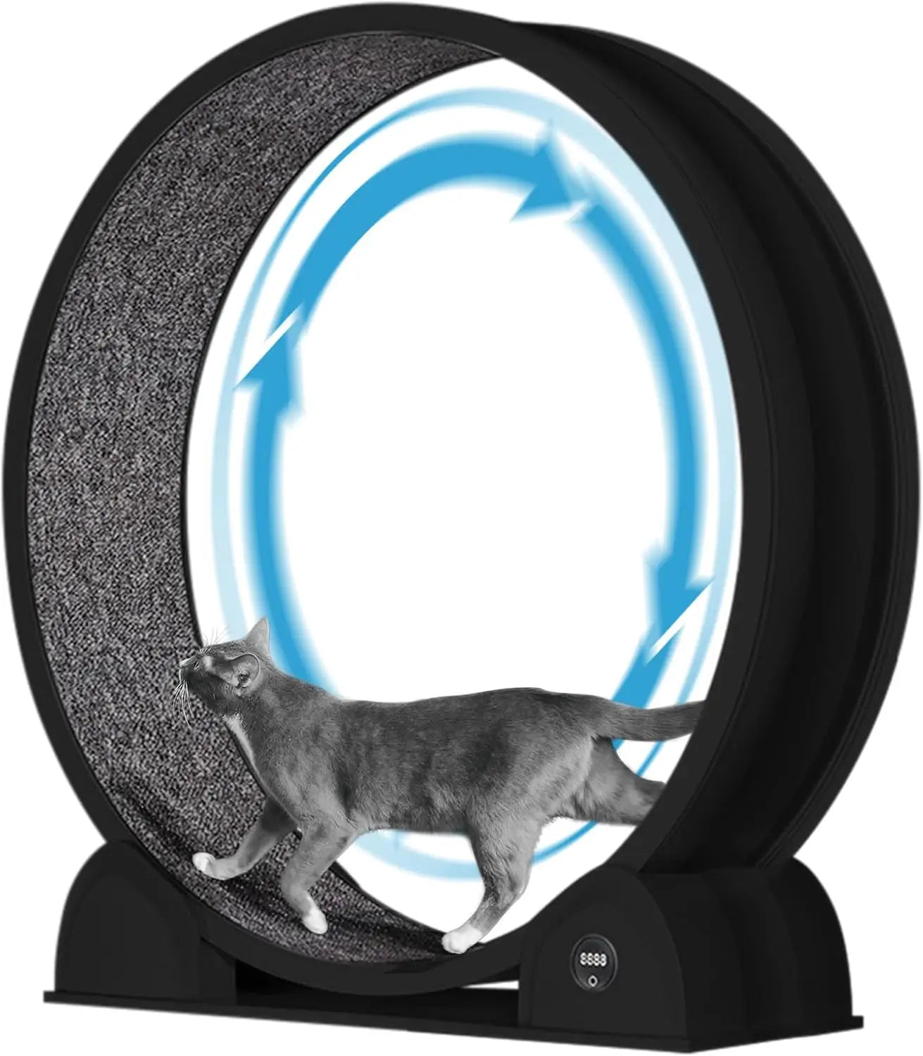 HiMISS Cat Exercise Wheel for Indoor Cats ABS Exerciser Pedometer