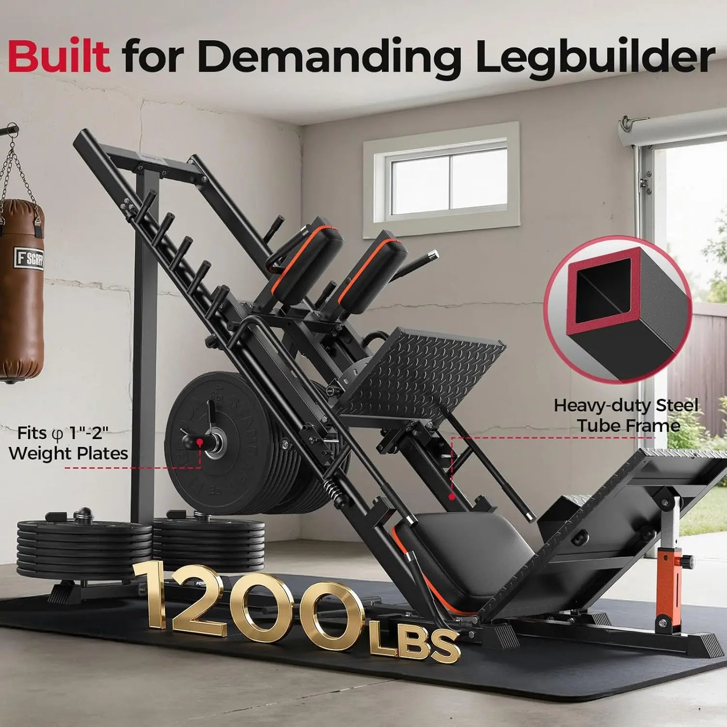 FED Fitness Leg Press Hack Squat Machine With Pulley System