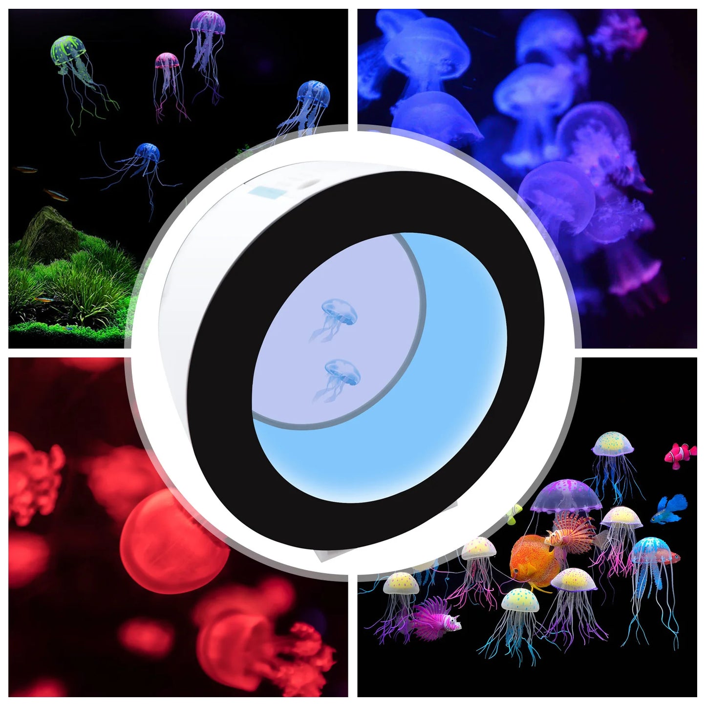 Electronic Jellyfish Aquarium Desktop Eco Fish Tank With LED Lighting