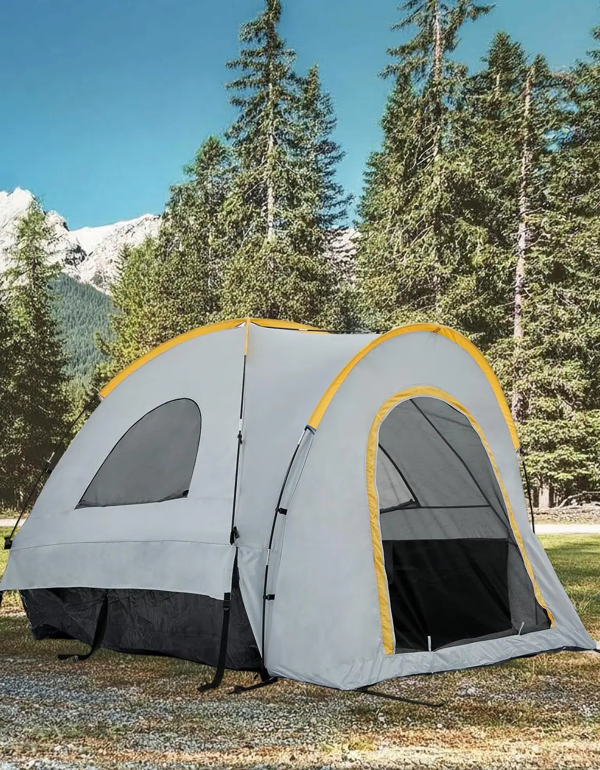 Waterproof Truck Bed Tent With Awning Compatible With Silverado F150