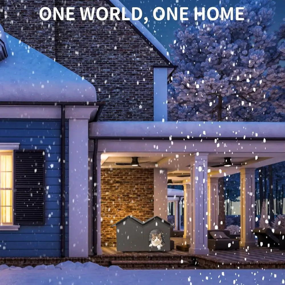 Heated Cat House With Elevated Bed For Indoor Outdoor Cats