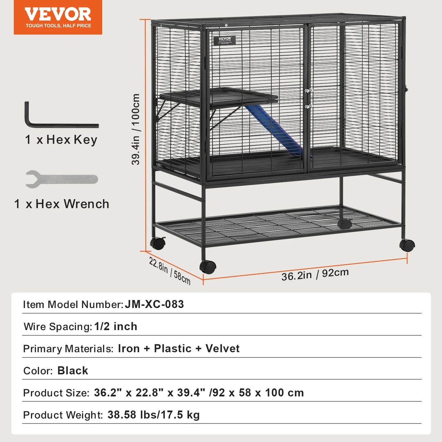 SucceBuy Four-Tier Rolling Metal Ferret Cage Ideal For Pets