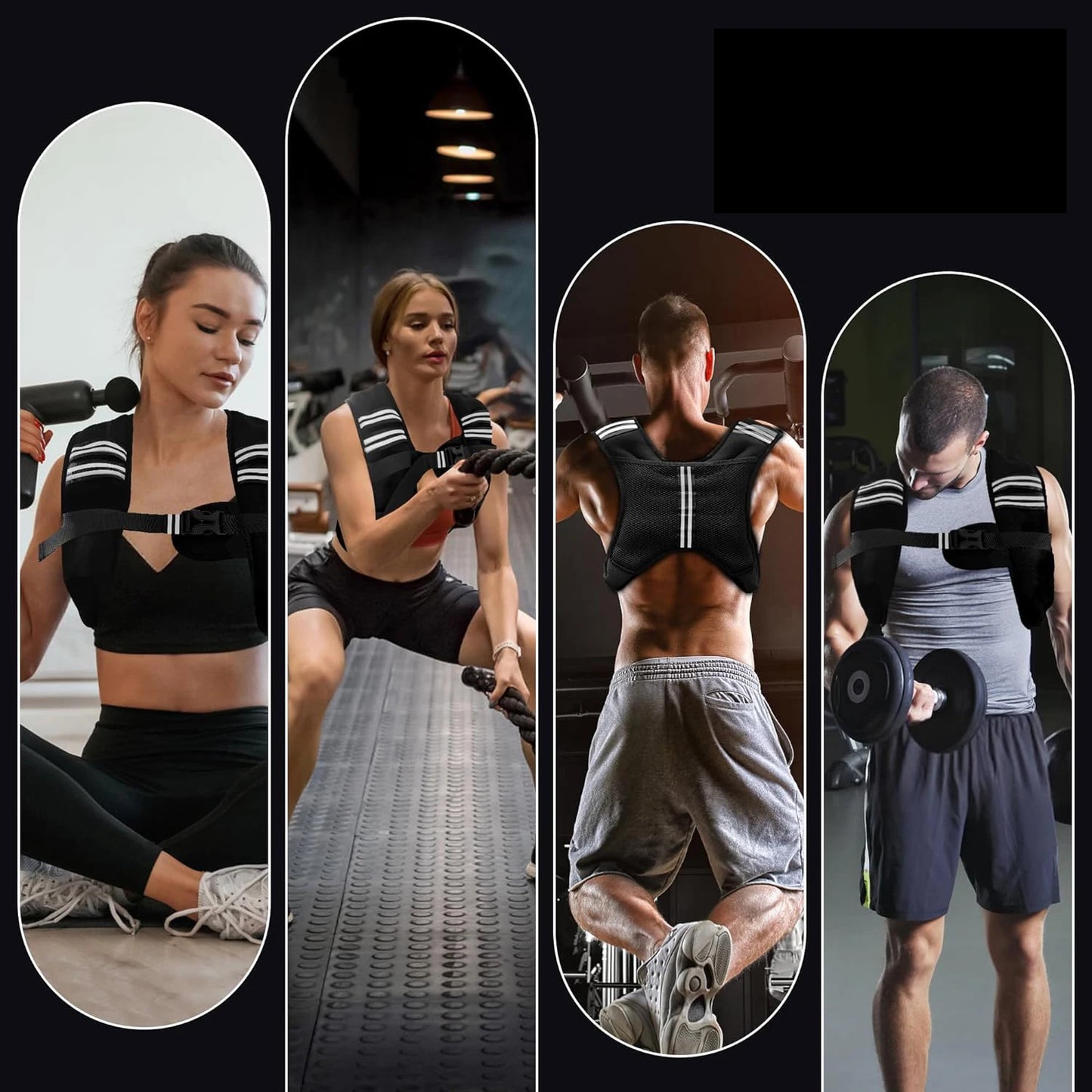 Weighted Vest With Iron Pellets And Reflective Stripe