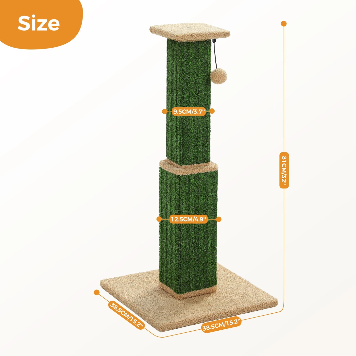 PAWZ Road Indoor Cat Scratching Post With Sisal Ball
