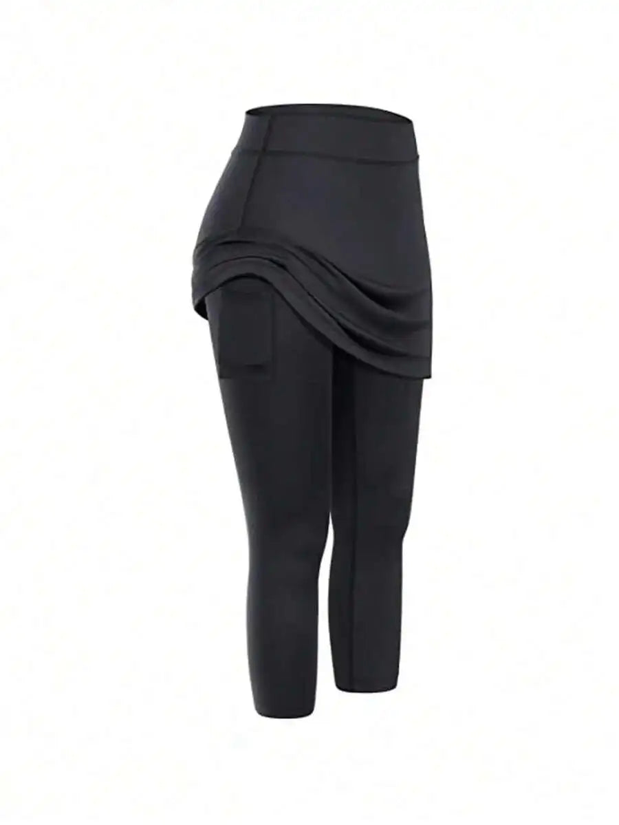 Women High Waist Yoga Leggings Capri Pants With Pockets