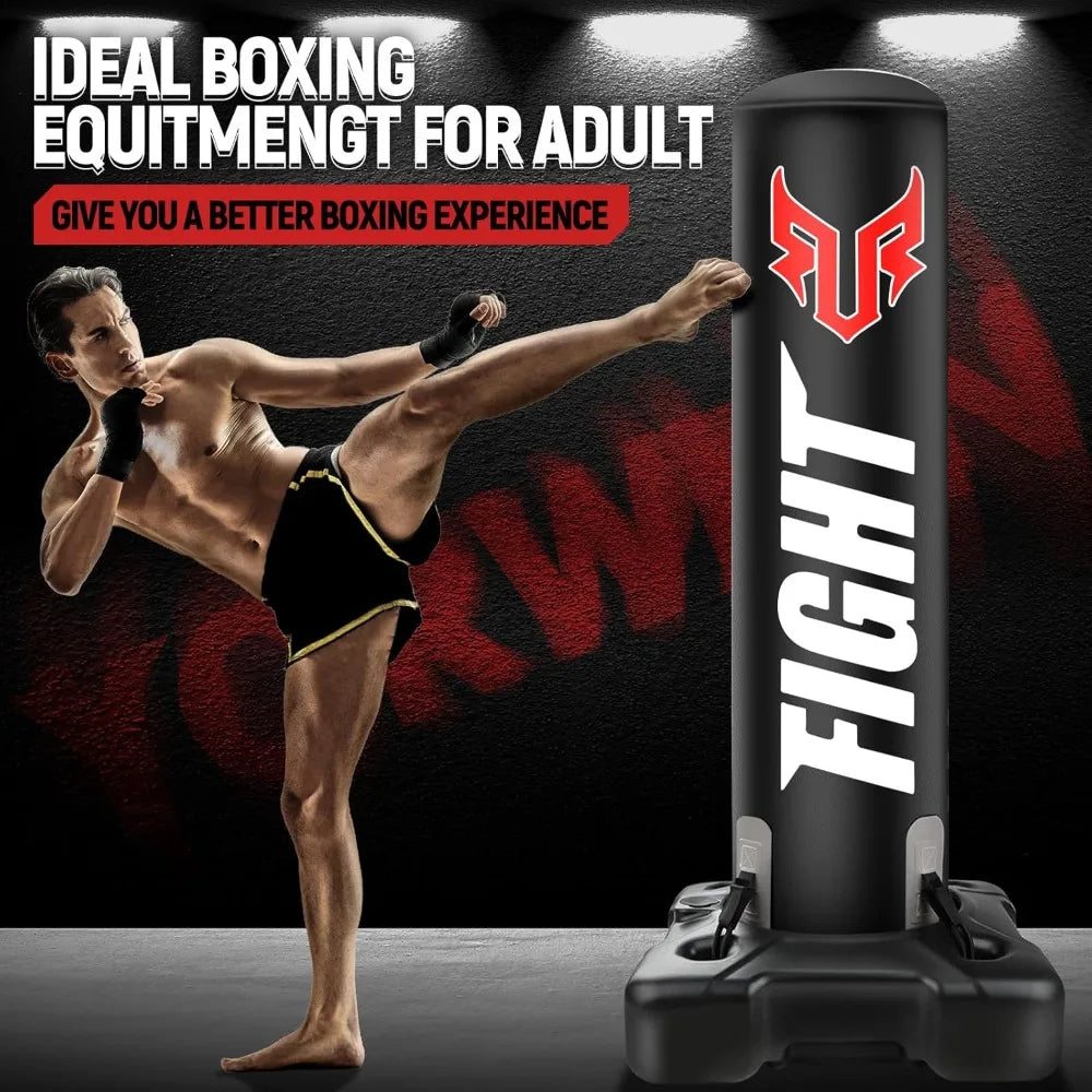YTYIN Adult Standing Punching Bag With Upgraded Base MMA Gloves And Pump