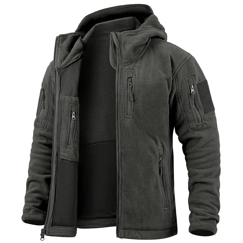 Fleece Tactical Hunting Jacket With Multi Pocket Warmth