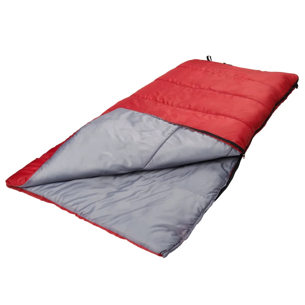 50F Warm Weather Sleeping Bag For Camping, Compact Insulated Polyester