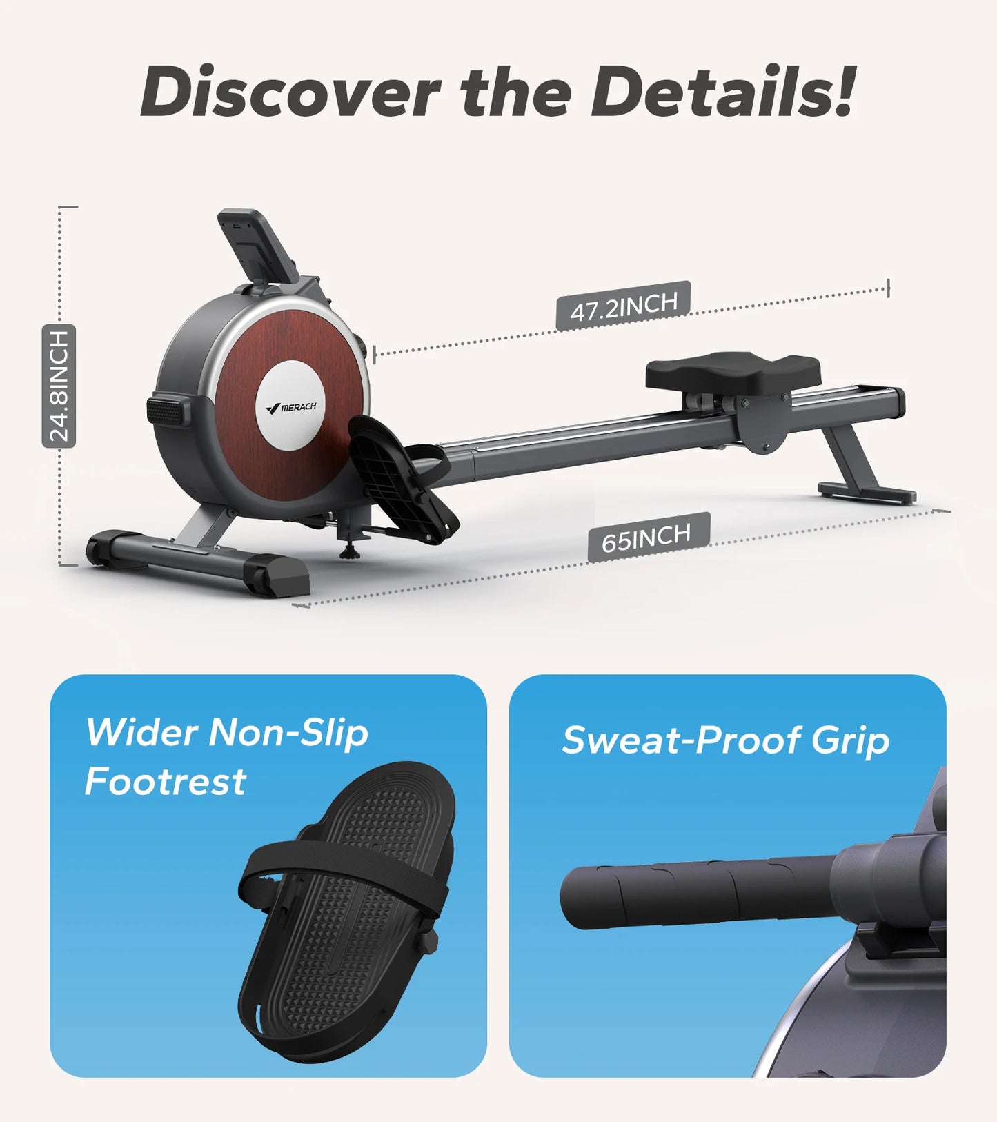 MERACH Magnetic Rowing Machine For Home Use 16 Levels