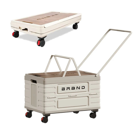 360 Rotating Foldable Storage Cart With Silent Wheels Mobile Organizer