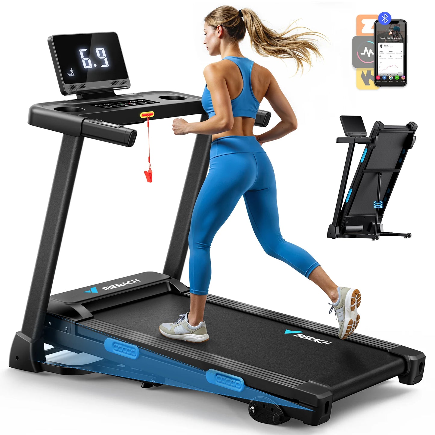 MERACH T12 Foldable Treadmill With Incline And Quiet Operation