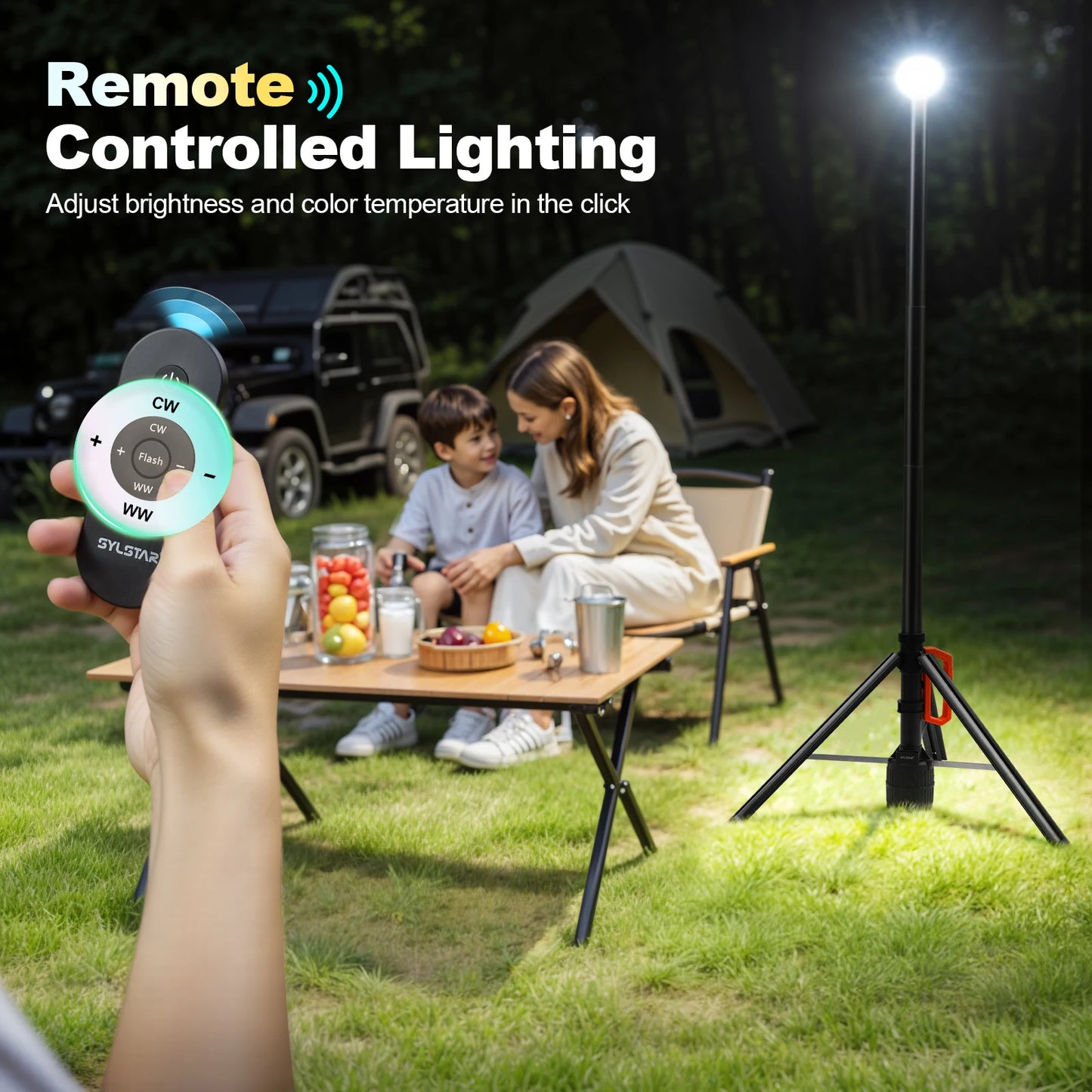 360 Degree Rechargeable Work Light With Remote Control 3CCT Dimmable
