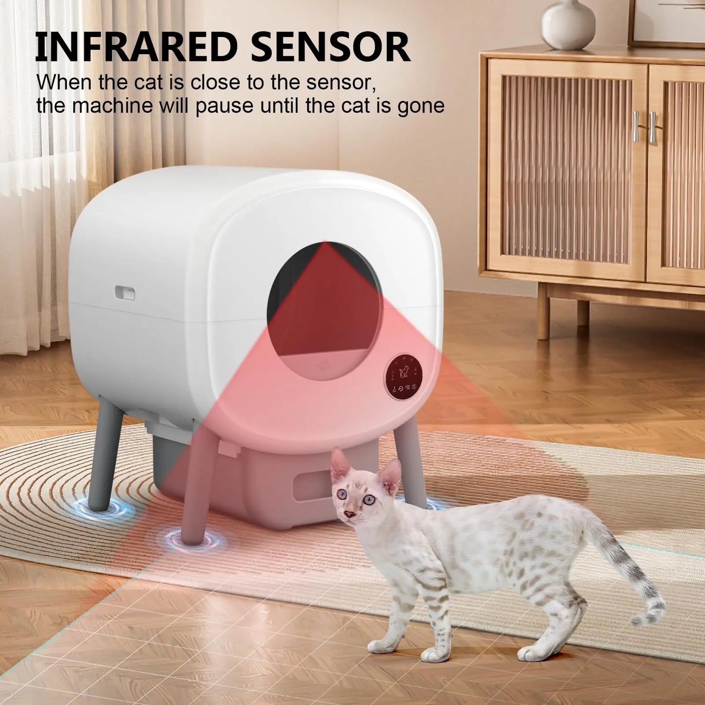 Fumoi Smart Self Cleaning Cat Litter Box Large Capacity With App Control