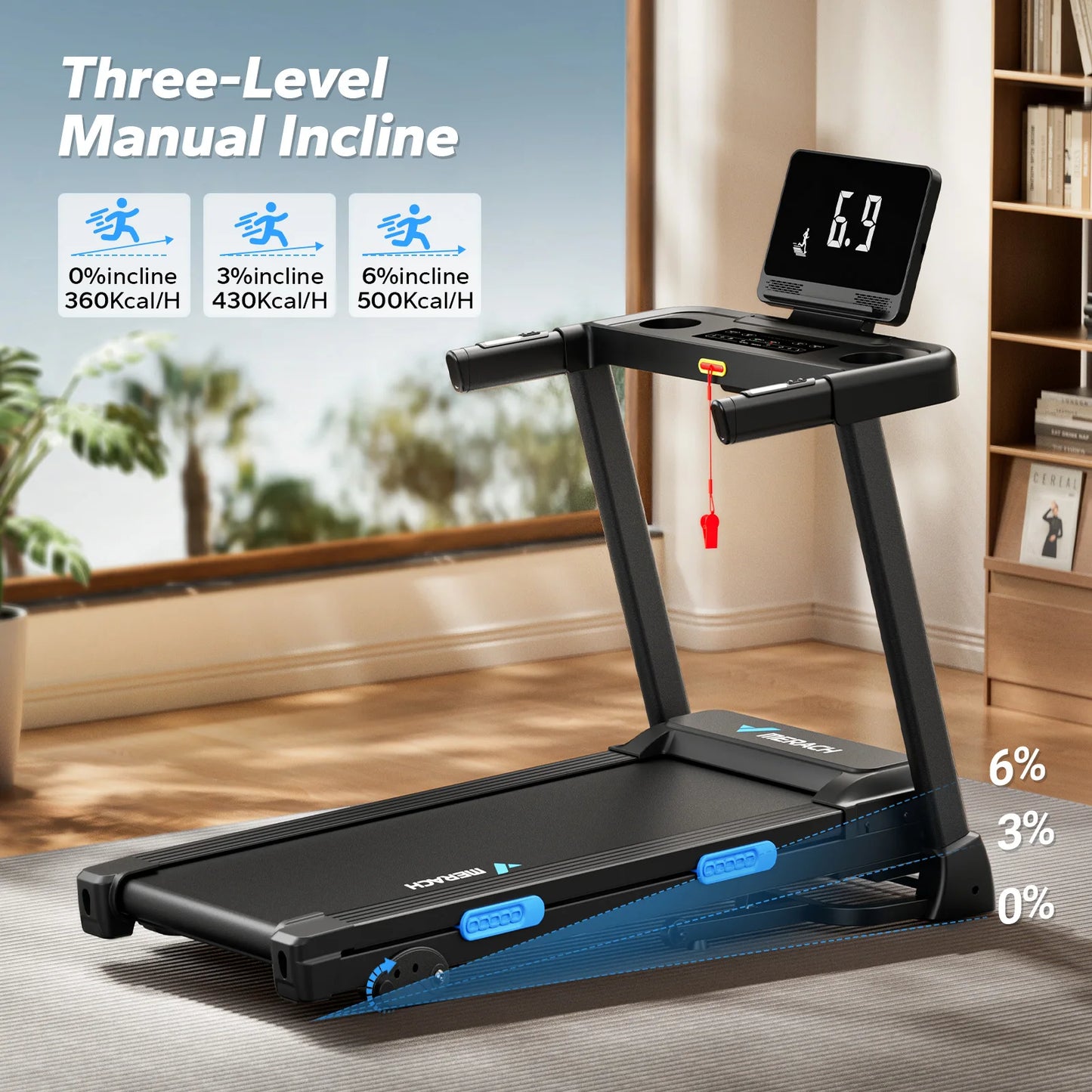 MERACH T12 Foldable Treadmill With Incline And Quiet Operation