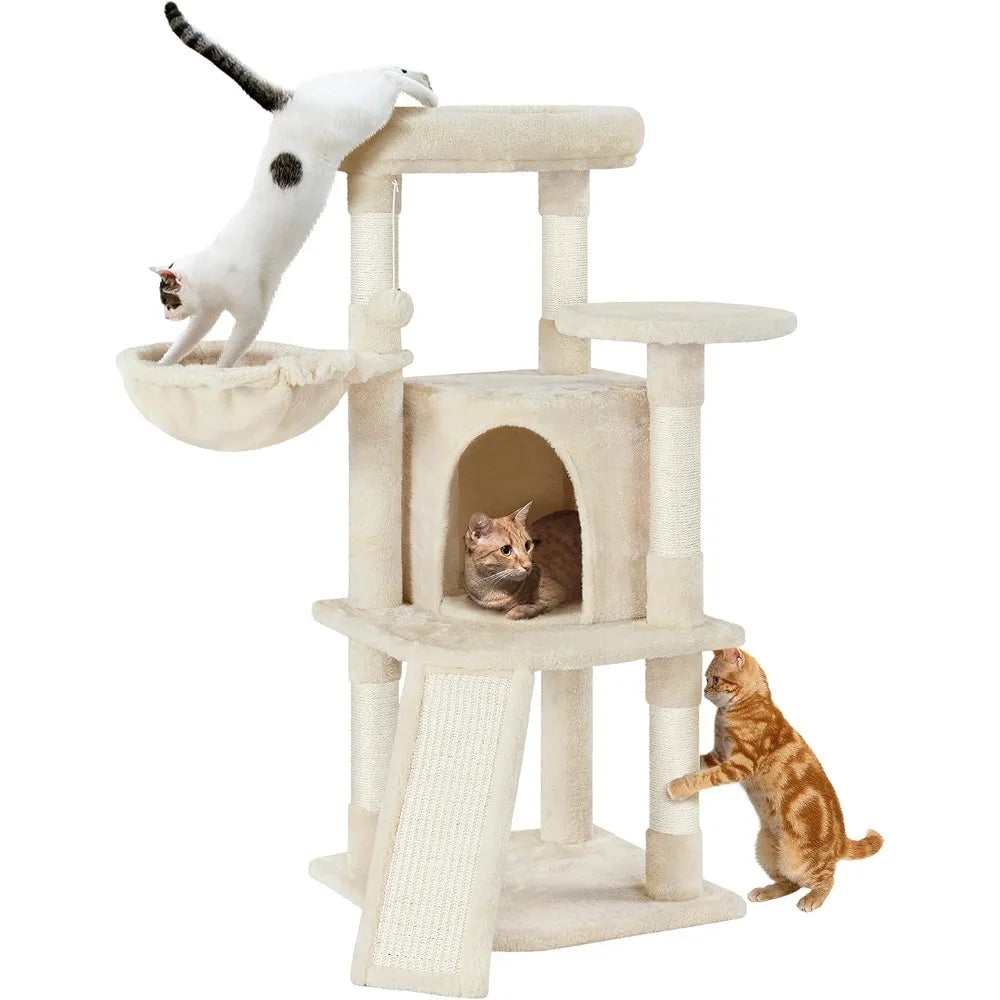 Cat Tree Indoor Play Tower For Cats With Cozy Condo