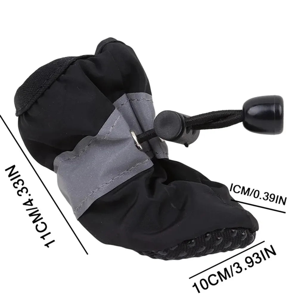 Waterproof Dog Boots Set Warm Paw Protectors Easy On Fit