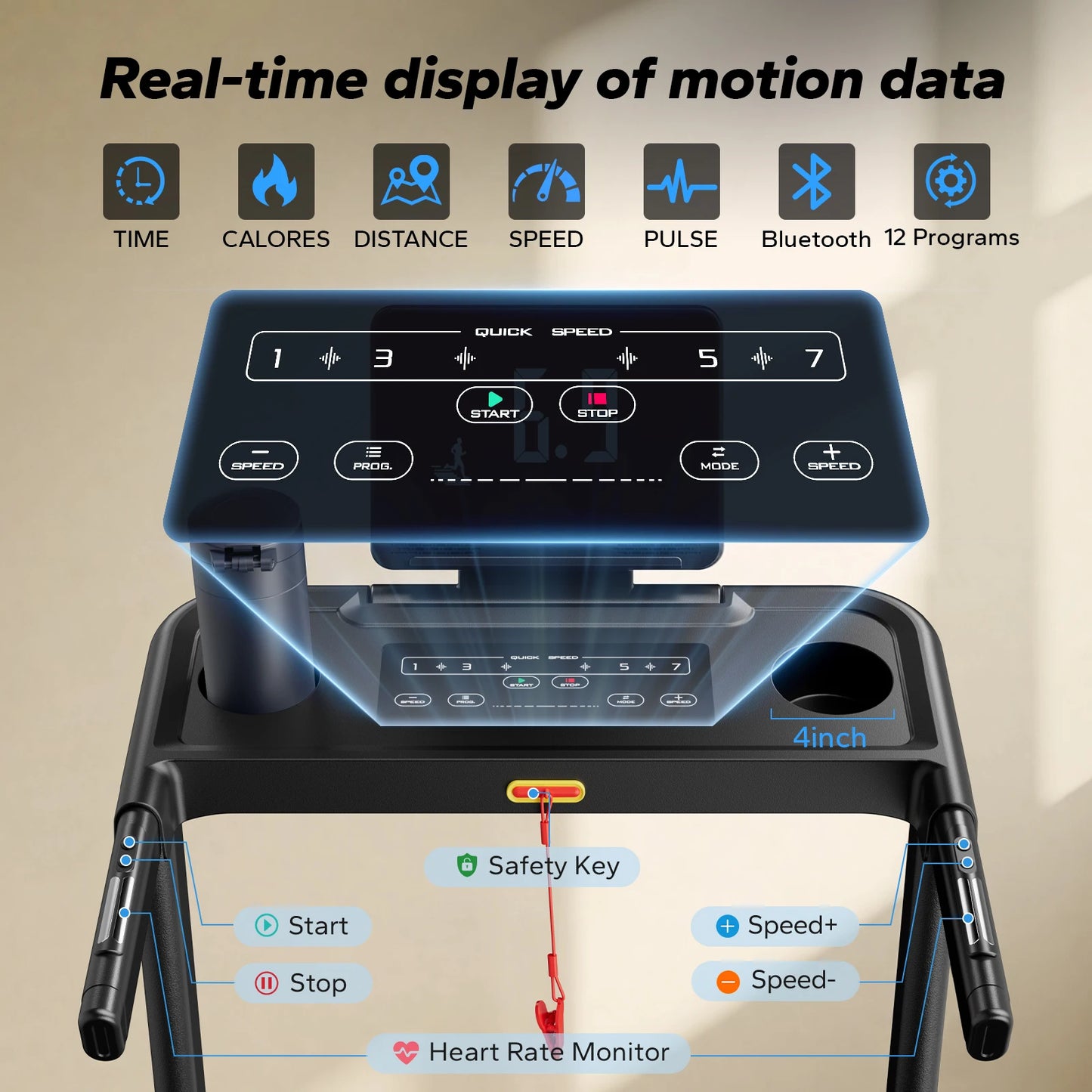 MERACH T12 Foldable Treadmill With Incline And Quiet Operation