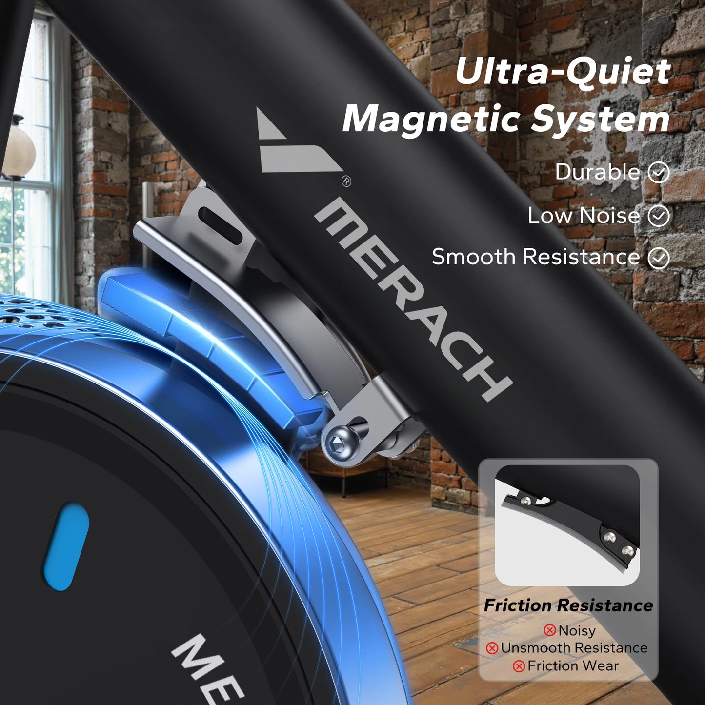 Merach Magnetic Indoor Exercise Bike With App Courses Low Noise