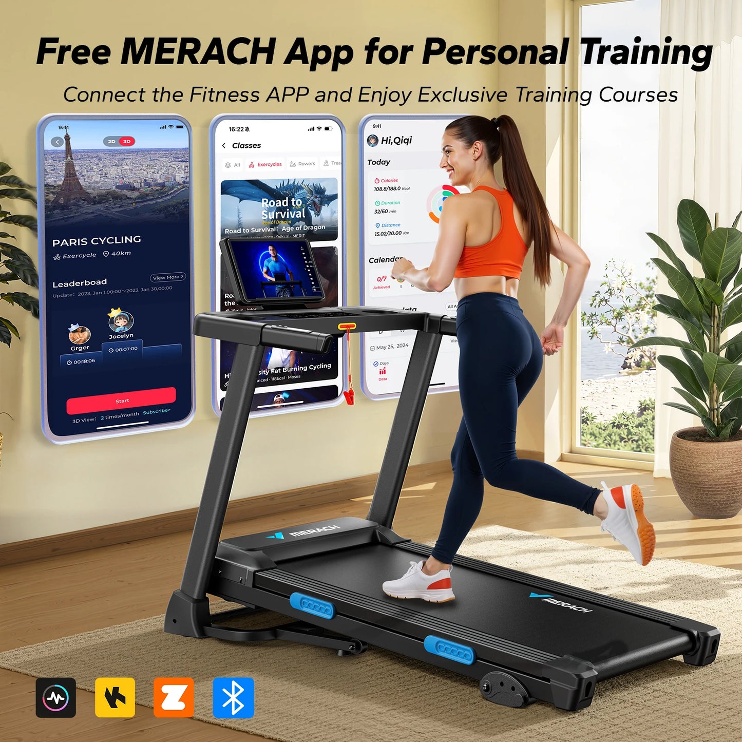 MERACH T12 Foldable Treadmill With Incline And Quiet Operation