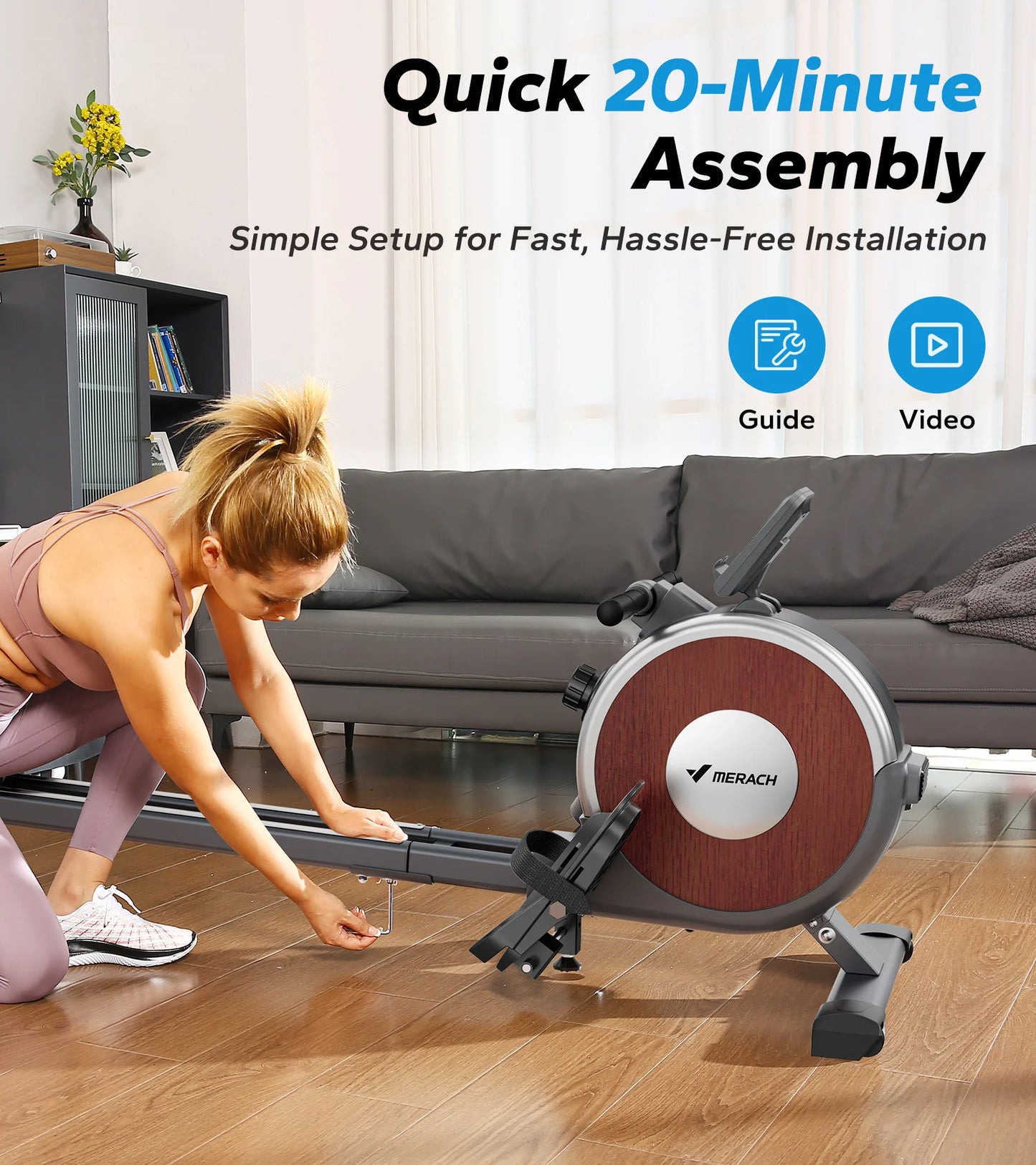 MERACH Magnetic Rowing Machine For Home Use 16 Levels
