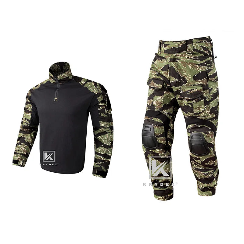 KRYDEX Tactical Camouflage Shirt And Pants Set For Hunting Outdoors