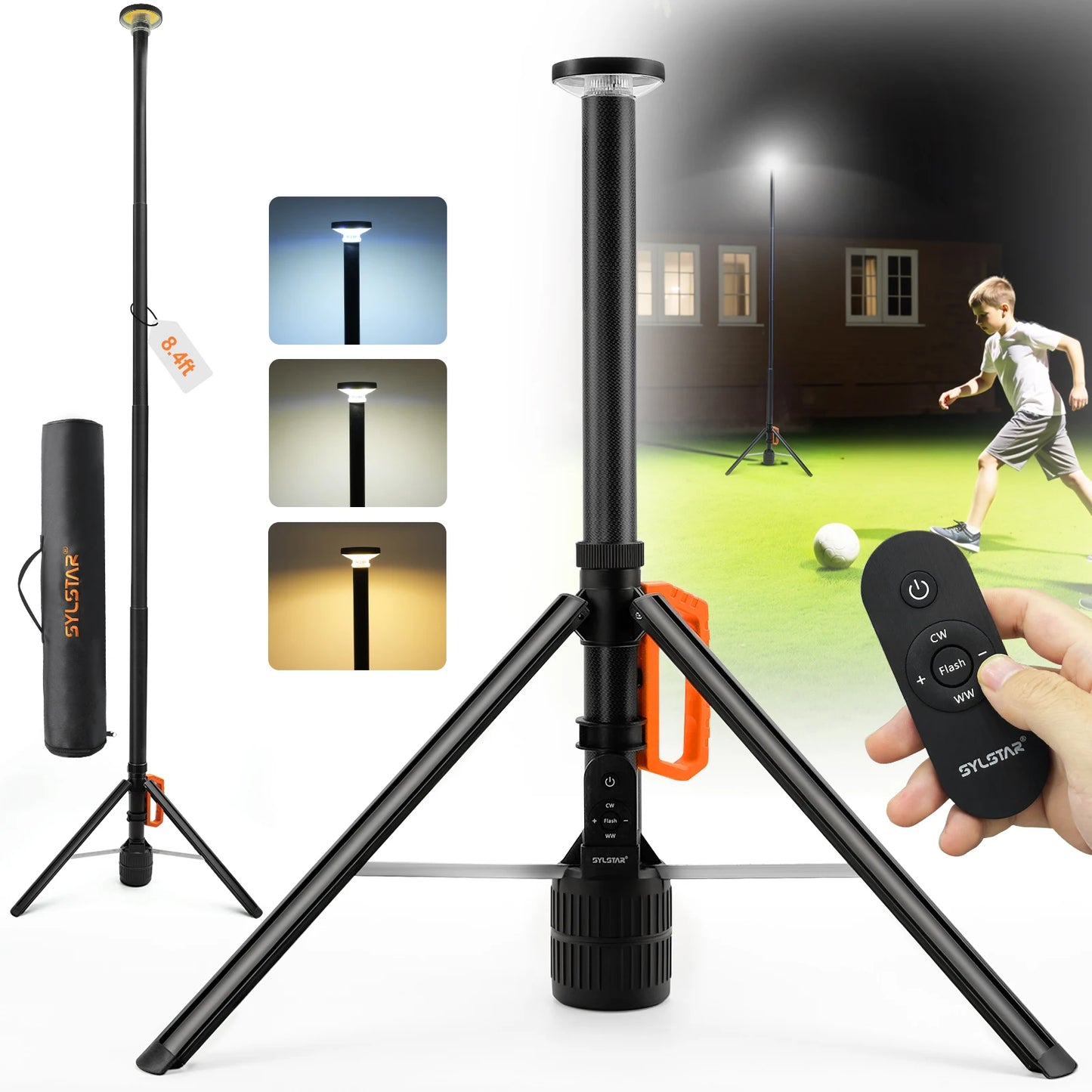360 Degree Rechargeable Work Light With Remote Control 3CCT Dimmable