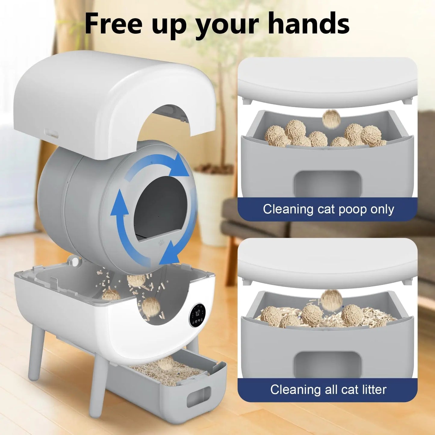 Fumoi Smart Self Cleaning Cat Litter Box Large Capacity With App Control