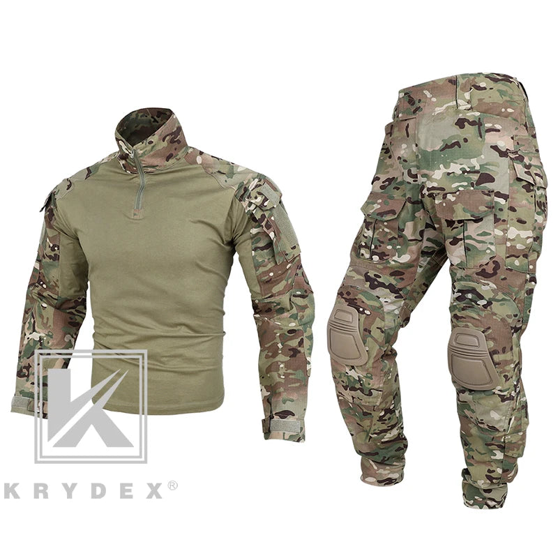 KRYDEX Tactical Camouflage Shirt And Pants Set For Hunting Outdoors