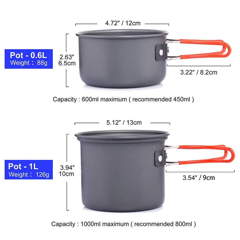 Widesea Camping Cookware Set Outdoor Tableware And Stove Kit