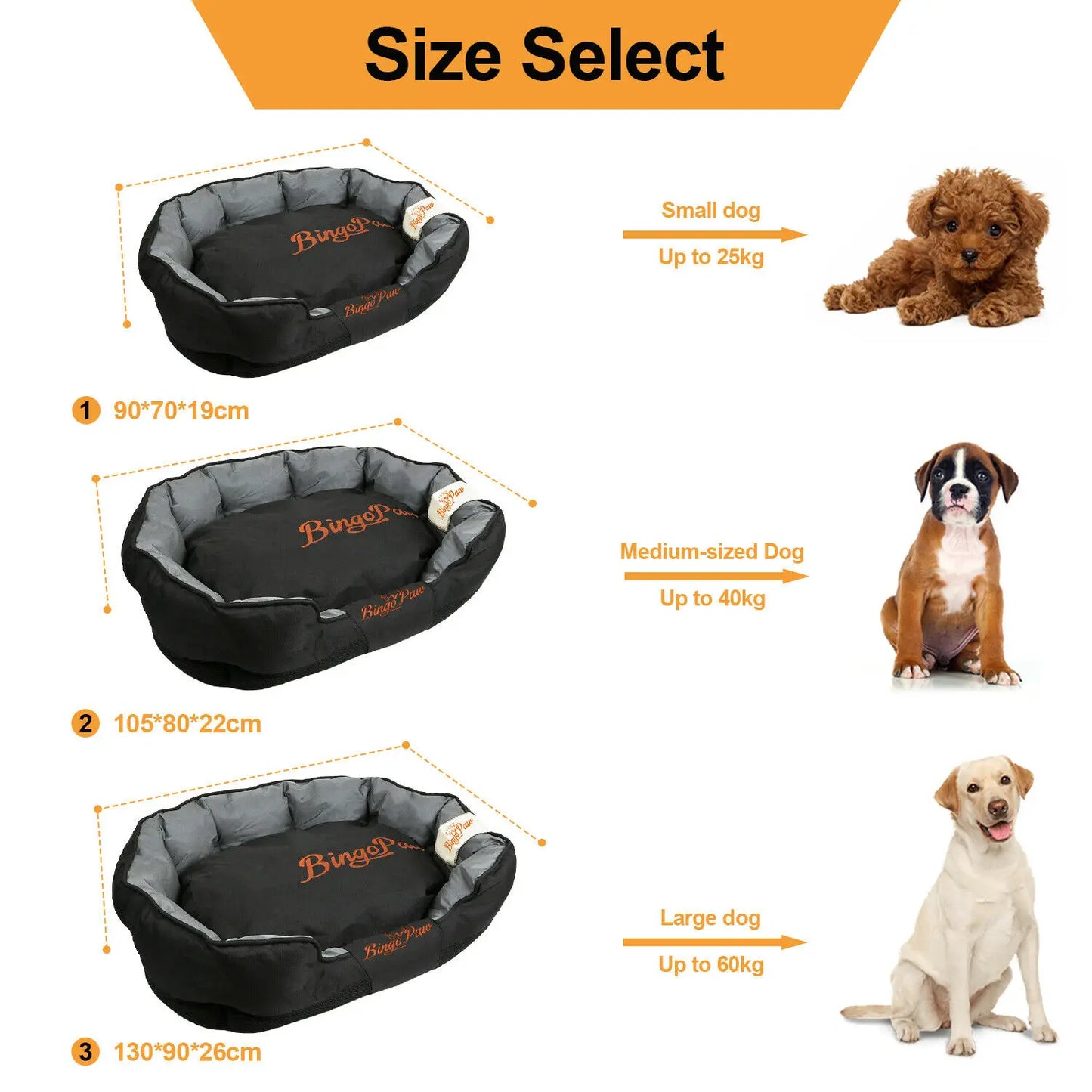 BINGOPAW Waterproof Orthopedic Dog Bed Sofa Style Kennel Mat