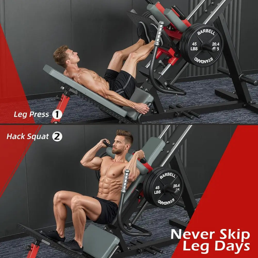 YTYIN 2-In-1 Squat Leg Press Machine Home Gym