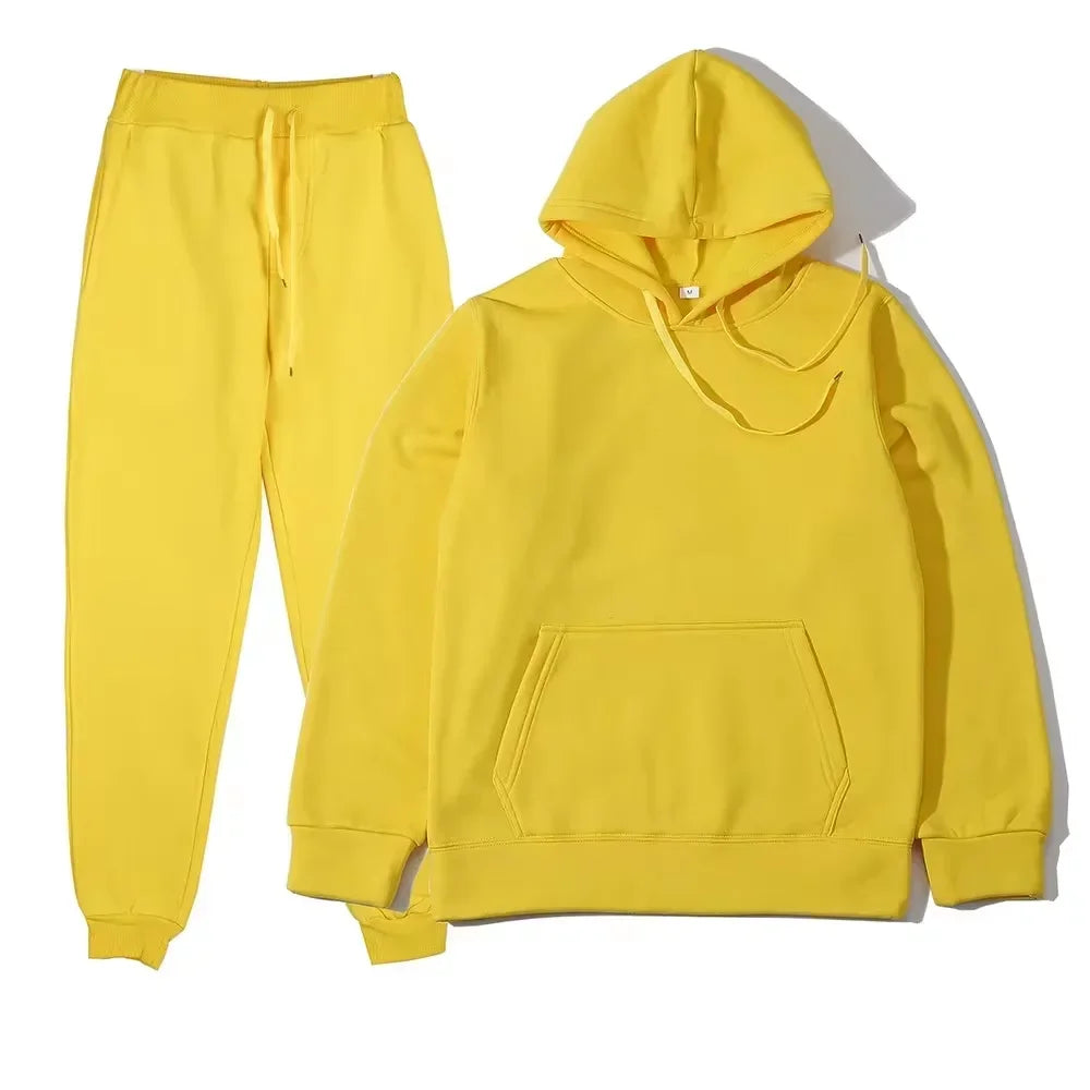 Winter Women Tracksuit Two Piece Set Oversized Hoodie Sweatpants