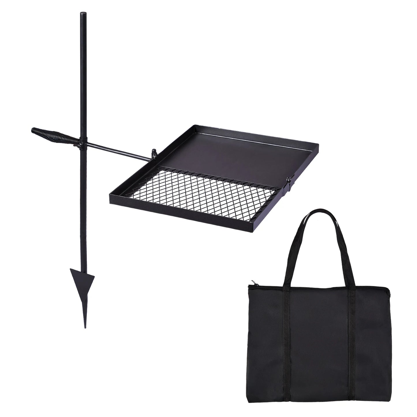 Folding Swivel Campfire Grill Portable Cooking Grate For Fire Pit