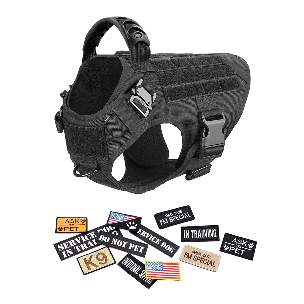 Military Large Dog Harness Vest Set For Malinois Training Accessories