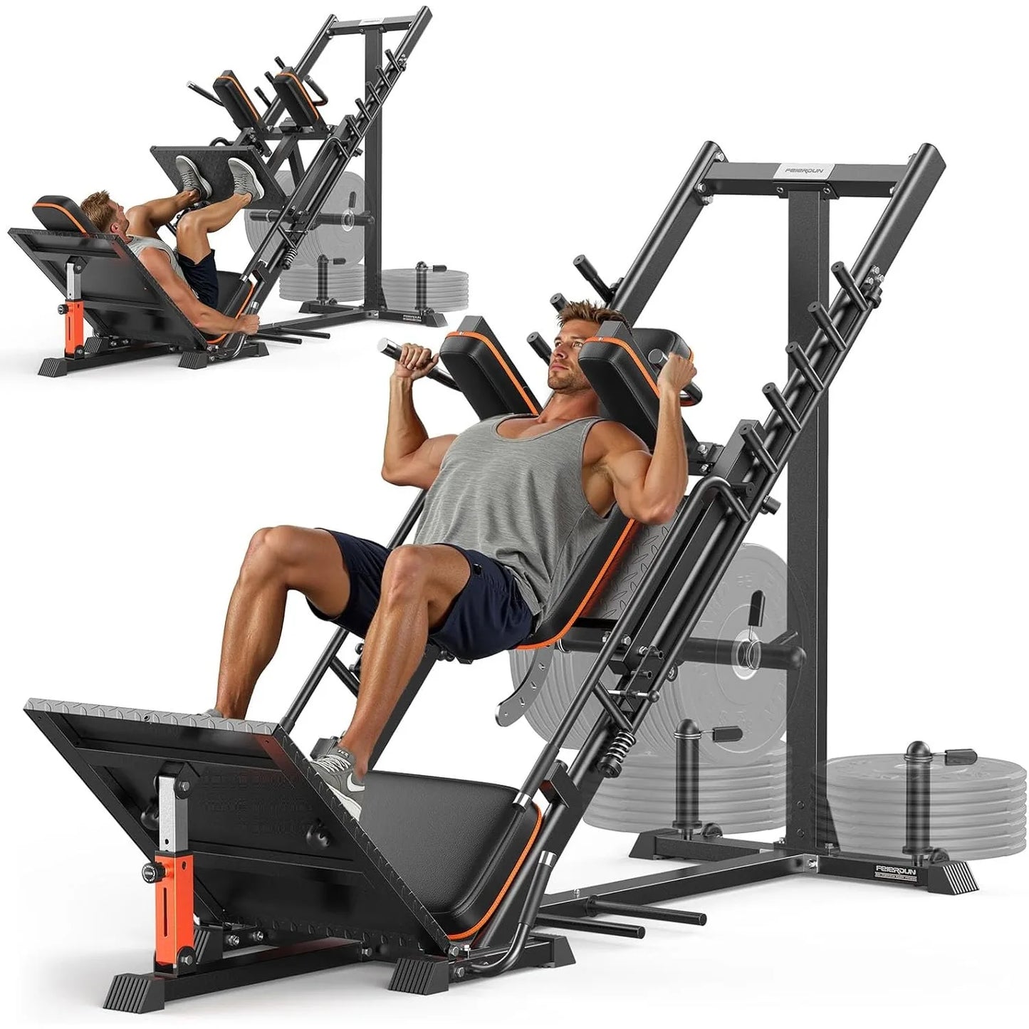 FED Fitness Leg Press Hack Squat Machine With Pulley System