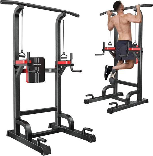 Power Tower Dip Station And Pull Up Bar With Adjustable Height Home Gym